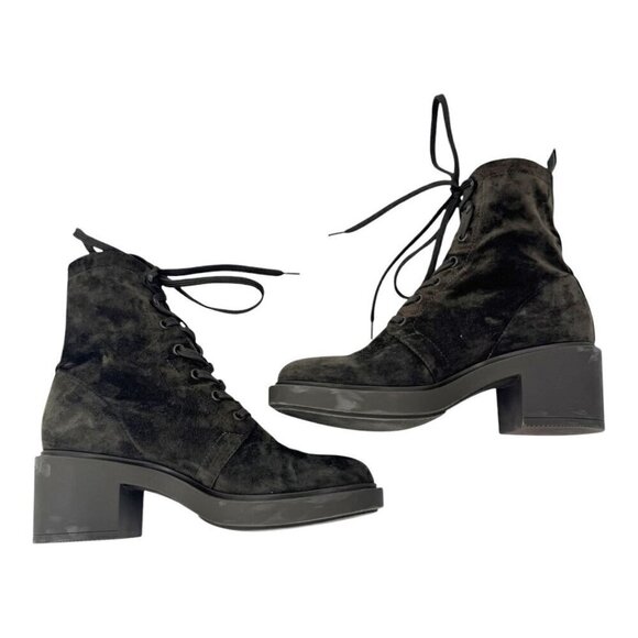 Gianvito Rossi Suede Combat Boots - Picture 6 of 8